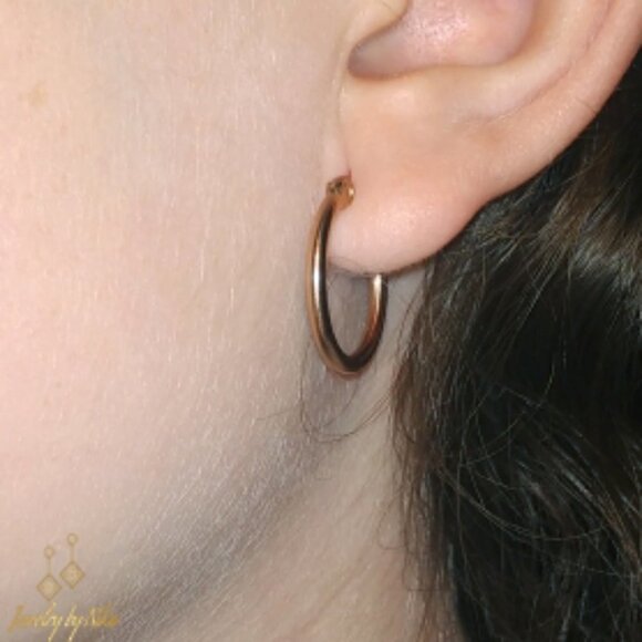 NEW 14K Gold Circle Of Life Round Dainty Minimalist Boho Luxury Earrings - Picture 5 of 6